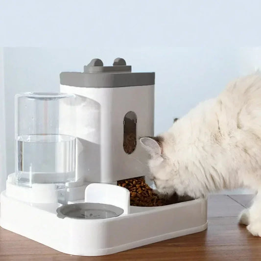 Automatic 2-in-1 Feeder Dog Cat Food Bowl and Water Feeding Device Pet Large Food Dispenser Puppy Pet Kitten Bowl Accessories 1p