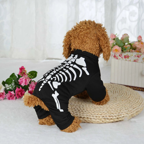 Halloween Skeleton Pet Costume – Glow-in-the-Dark Outfit for Dogs & Cats