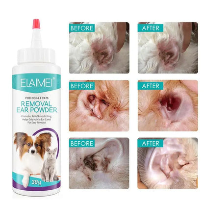 Dog Ear Powder 30g – Safe Ear Wash for Dogs, Cats & Rabbits, Odor Removal & Healthy Ears