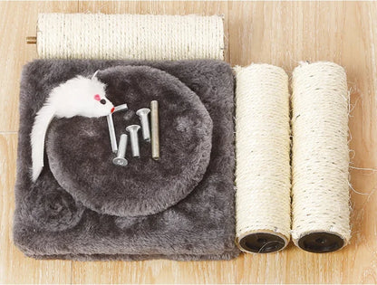 3-Layers Cats Scratching Post Sisal Rope Three Pillars for Kitten Grind Claw Cat Climbing Frame Posts Toy Pet Furniture Supplies