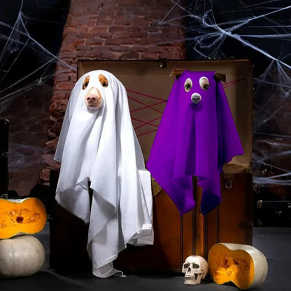 Halloween Pet Ghost Costume – Spooky Cute Dog & Cat Cape for Halloween Cosplay