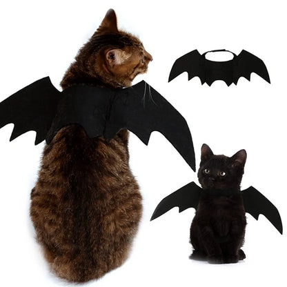 Halloween Pet Costume – Black Bat Wings Harness Outfit for Cats & Dogs