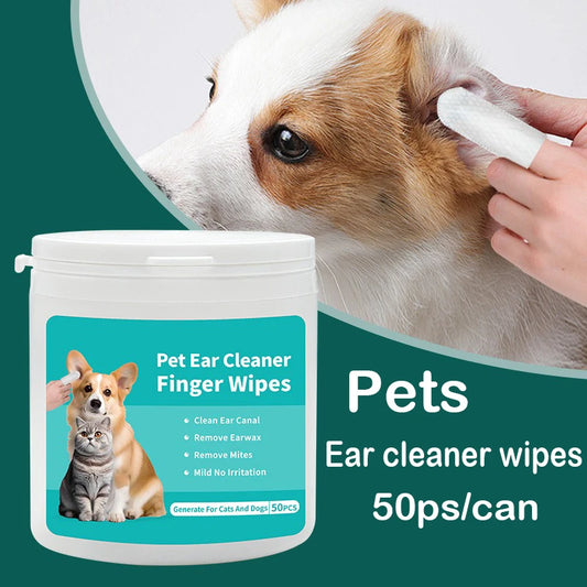 Pet Ear Cleaning Wipes – Gentle Ear Care, Mite Removal & Hygiene for Dogs & Cats