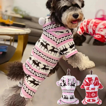 Dog & Cat Christmas Elk Costume – Warm Holiday Sweater for Small & Large Pets