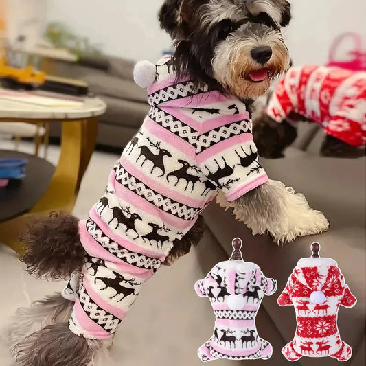 Dog & Cat Christmas Elk Costume – Warm Holiday Sweater for Small & Large Pets