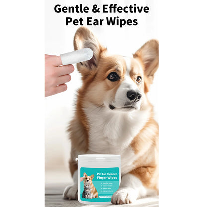 Pet Ear Cleaning Wipes – Gentle Ear Care, Mite Removal & Hygiene for Dogs & Cats