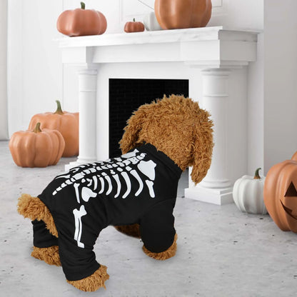 Halloween Skeleton Pet Costume – Glow-in-the-Dark Outfit for Dogs & Cats