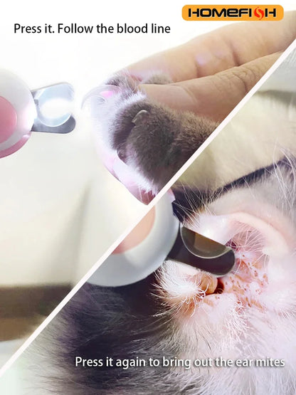 LED Light Cat & Dog Nail Clipper – Professional Pet Claw Trimmer with Safety Lock