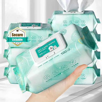 Pet Deodorant Wipes – 100pcs Gentle Cleaning Wipes for Dogs & Cats