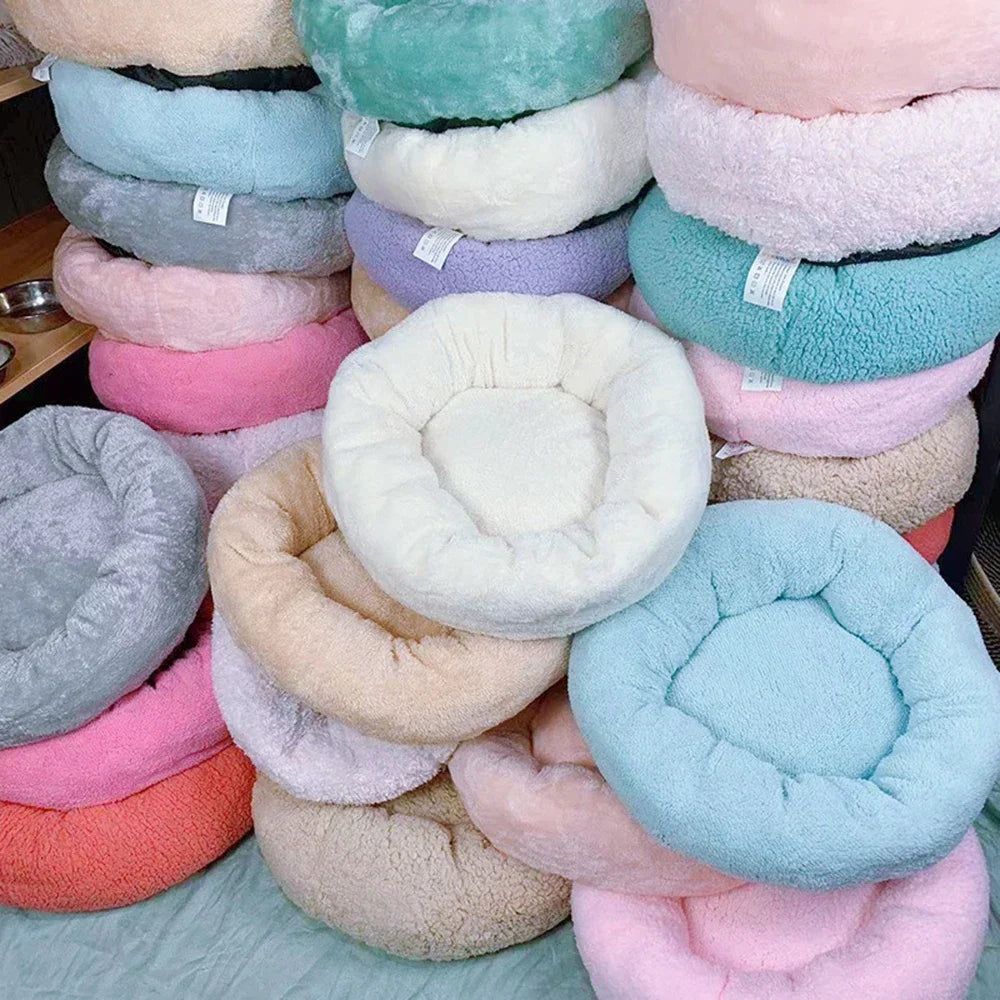 Plush Pet Nest for Winter, Warm & Comfortable Round Sleeping Bed for Dog & Cat, Soft Cozy Nest, Random Color