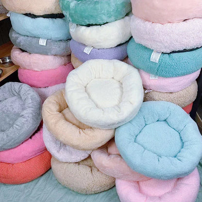 Plush Pet Nest for Winter, Warm & Comfortable Round Sleeping Bed for Dog & Cat, Soft Cozy Nest, Random Color
