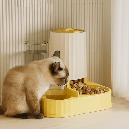 2-in-1 Cat Automatic Feeder Large Capacity Detachable Pet Water Dispenser Dry Wet Separation Cat Dog Food Bowl Drinking