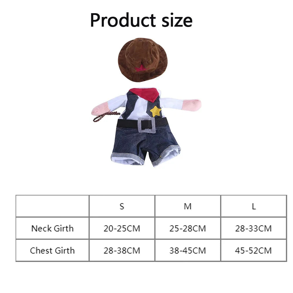 Halloween & Christmas Pet Costume Set – Funny Cowboy Outfit for Cats & Dogs