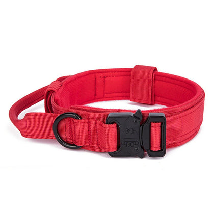 Military Tactical Dog Collar with Control Handle Adjustable Nylon Collar for Medium Large Dogs German Shepard Walking Training