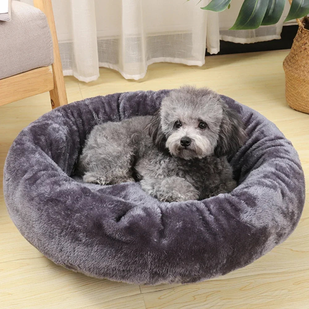 Plush Pet Nest for Winter, Warm & Comfortable Round Sleeping Bed for Dog & Cat, Soft Cozy Nest, Random Color
