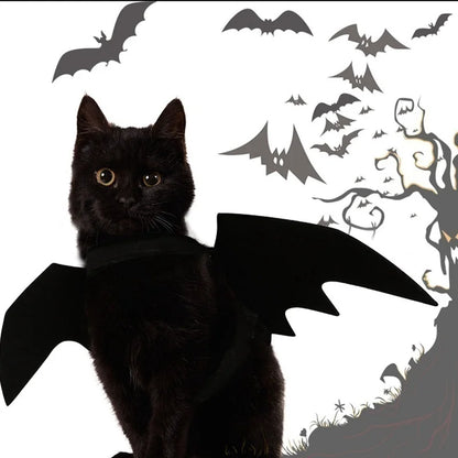 Halloween Pet Costume – Black Bat Wings Harness Outfit for Cats & Dogs