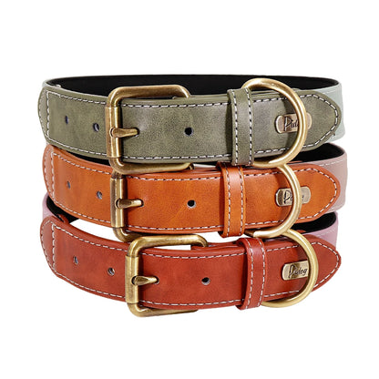 Personalized Dog Collar Dog Leather Padded Pet ID Collar Free Engraved Puppy Collars Reflective For Small Medium Large Dogs