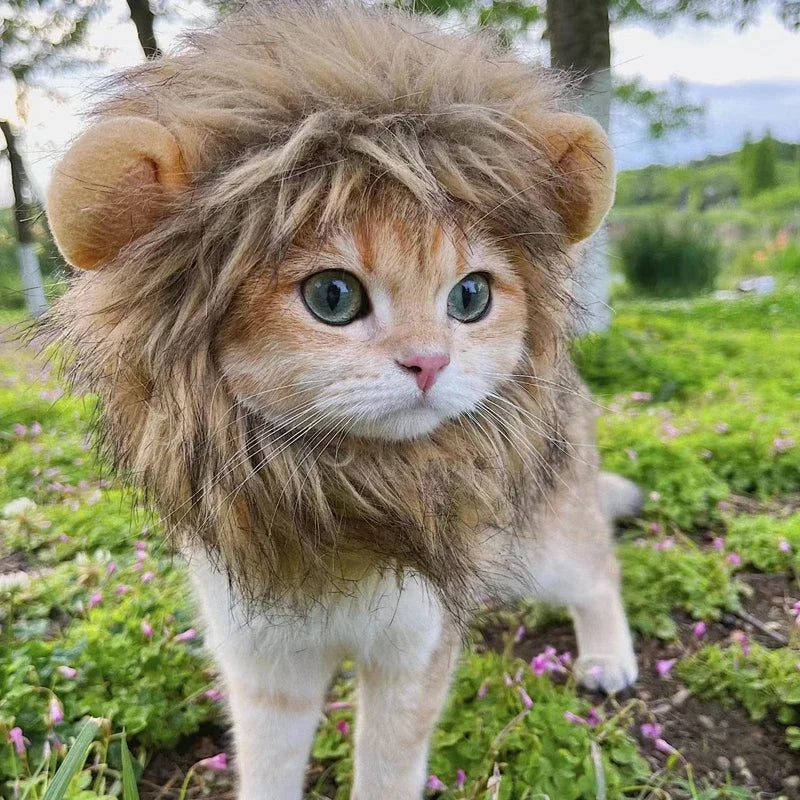 Cute Lion Mane Pet Costume Hat – Funny Cat & Dog Wig with Ears for Cosplay & Party