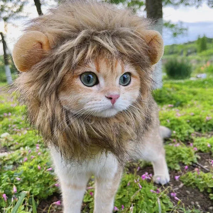 Cute Lion Mane Pet Costume Hat – Funny Cat & Dog Wig with Ears for Cosplay & Party