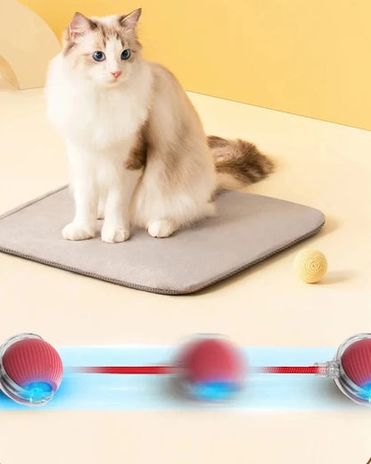 Cat Interactive Ball Toy – Automatic Rolling Rubber Ball for Fun & Exercise