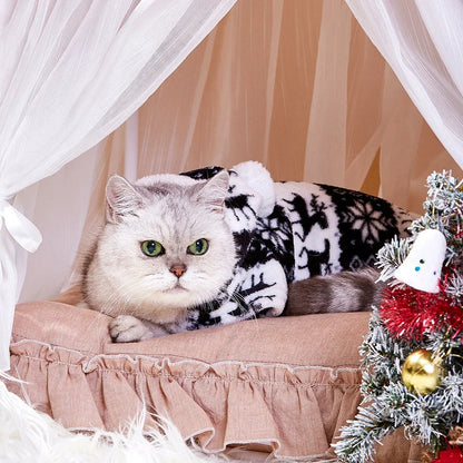 Dog & Cat Christmas Elk Costume – Warm Holiday Sweater for Small & Large Pets