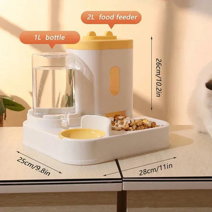 Automatic 2-in-1 Feeder Dog Cat Food Bowl and Water Feeding Device Pet Large Food Dispenser Puppy Pet Kitten Bowl Accessories 1p