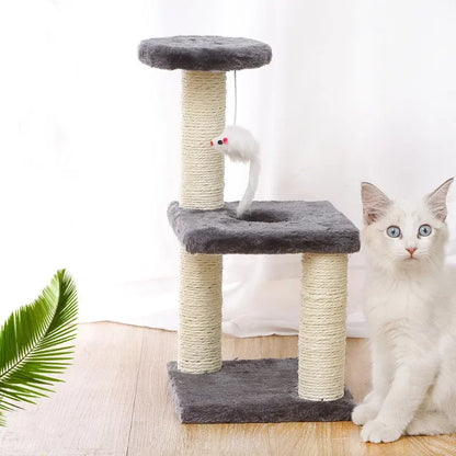 3-Layers Cats Scratching Post Sisal Rope Three Pillars for Kitten Grind Claw Cat Climbing Frame Posts Toy Pet Furniture Supplies