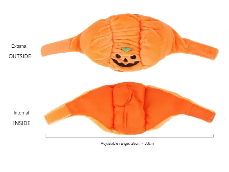 Halloween Pet Pumpkin Hat – Cat & Dog Costume Headgear for Small, Medium & Large Dogs