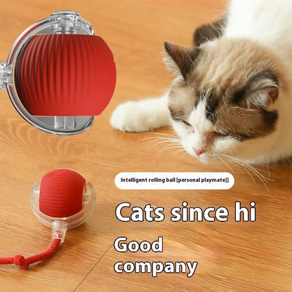 Cat Interactive Ball Toy – Automatic Rolling Rubber Ball for Fun & Exercise