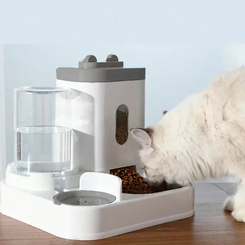 Automatic 2-in-1 Feeder Dog Cat Food Bowl and Water Feeding Device Pet Large Food Dispenser Puppy Pet Kitten Bowl Accessories 1p