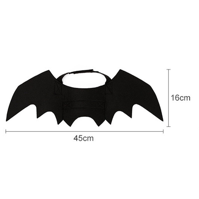 Halloween Pet Costume – Black Bat Wings Harness Outfit for Cats & Dogs