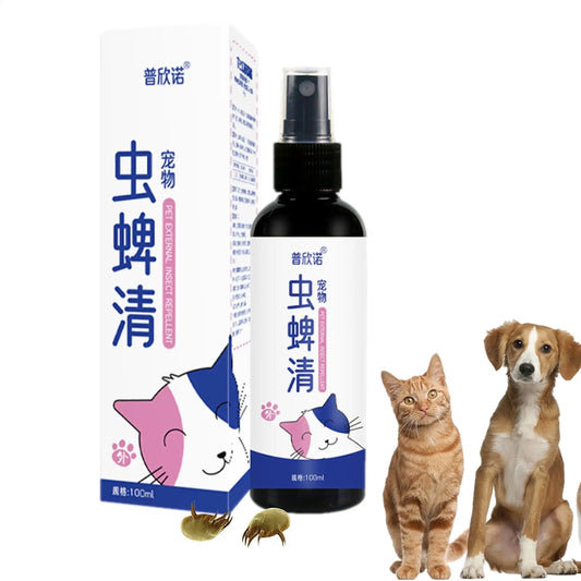 Pet Tick Spray 100ml – Repels Ticks & Fleas for Cats & Dogs