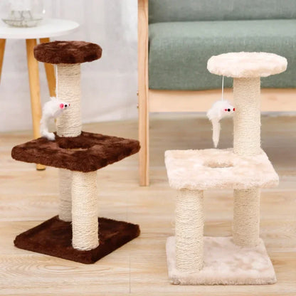 3-Layers Cats Scratching Post Sisal Rope Three Pillars for Kitten Grind Claw Cat Climbing Frame Posts Toy Pet Furniture Supplies