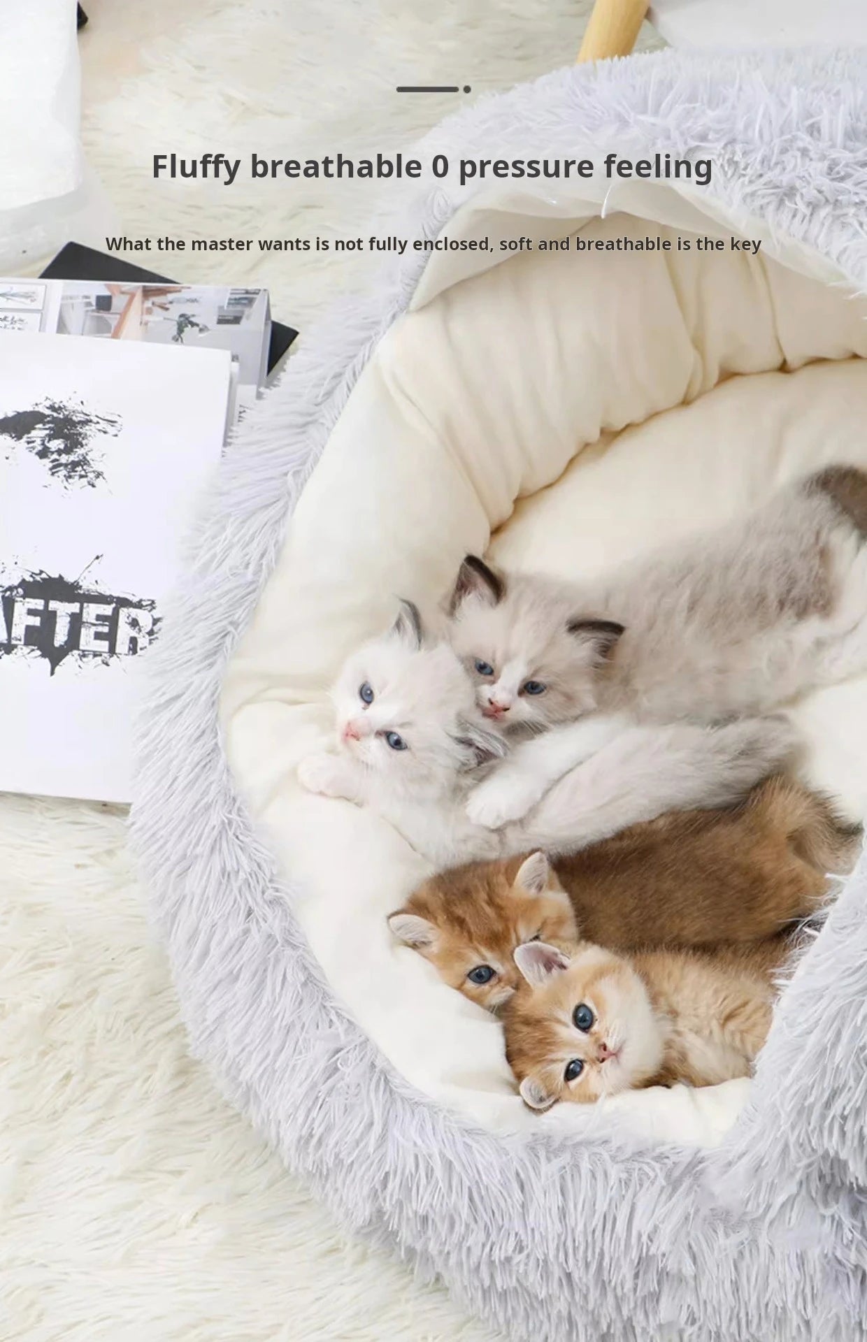 Autumn And Winter Soft Plush Pet Bed And Pet Bed Winter Warm And Cold Plush Comforter Nest Shell Cat Nest Semi-enclosed Cat Nest