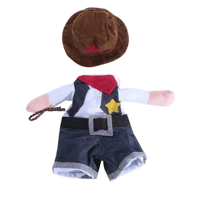 Halloween & Christmas Pet Costume Set – Funny Cowboy Outfit for Cats & Dogs
