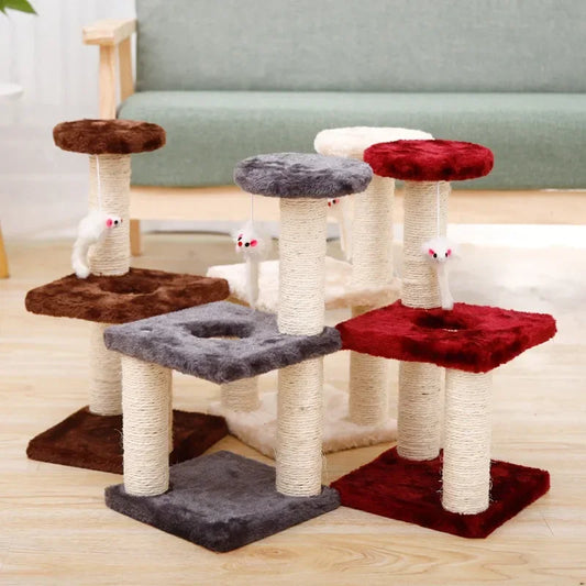 3-Layers Cats Scratching Post Sisal Rope Three Pillars for Kitten Grind Claw Cat Climbing Frame Posts Toy Pet Furniture Supplies