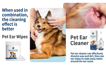 PETCLEAR Dog & Cat Ear Drops – Ear Cleaner for Odor, Wax, Mites & Itch Prevention, 60ml