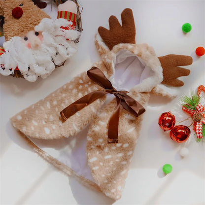 Christmas Pet Costume – Reindeer Antlers & Elk Cloak for Cats and Dogs