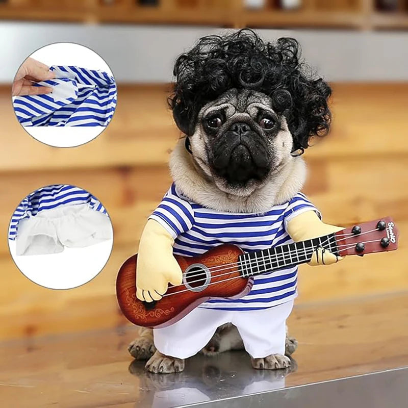 Pet Guitar Costume – Dog & Cat Halloween & Christmas Cosplay Outfit