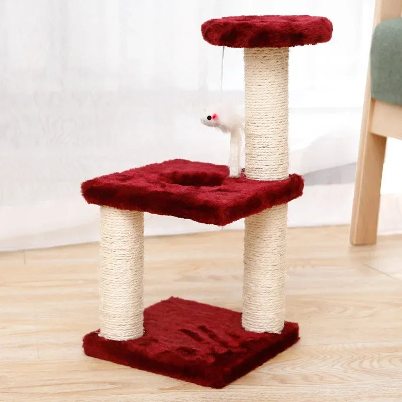3-Layers Cats Scratching Post Sisal Rope Three Pillars for Kitten Grind Claw Cat Climbing Frame Posts Toy Pet Furniture Supplies
