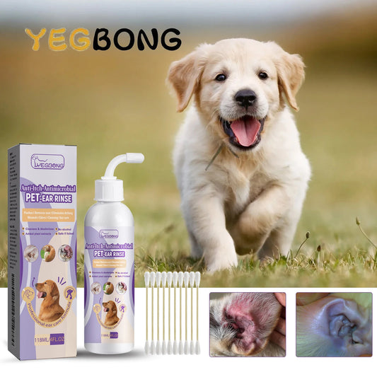 YEGBONG 100ml Hypoallergenic Pet Ear Cleaning Solution – Gentle & Vet-Recommended for Dogs & Cats