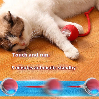 Cat Interactive Ball Toy – Automatic Rolling Rubber Ball for Fun & Exercise