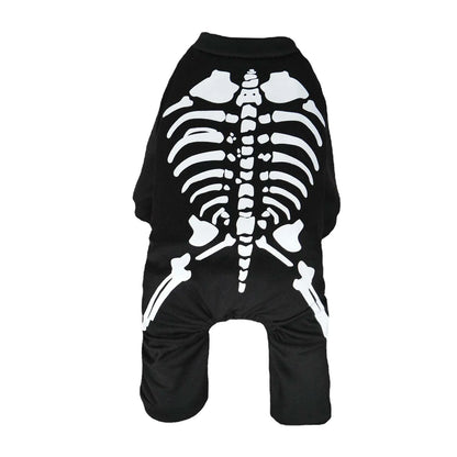 Halloween Skeleton Pet Costume – Glow-in-the-Dark Outfit for Dogs & Cats