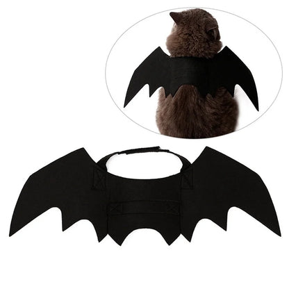 Halloween Pet Costume – Black Bat Wings Harness Outfit for Cats & Dogs