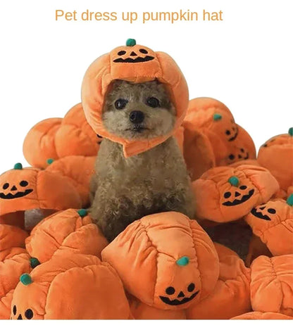 Halloween Pet Pumpkin Hat – Cat & Dog Costume Headgear for Small, Medium & Large Dogs