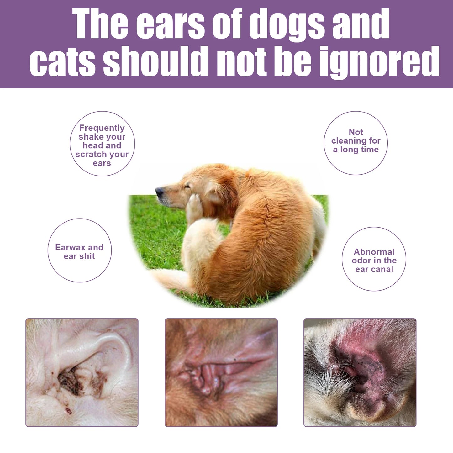 YEGBONG 100ml Hypoallergenic Pet Ear Cleaning Solution – Gentle & Vet-Recommended for Dogs & Cats