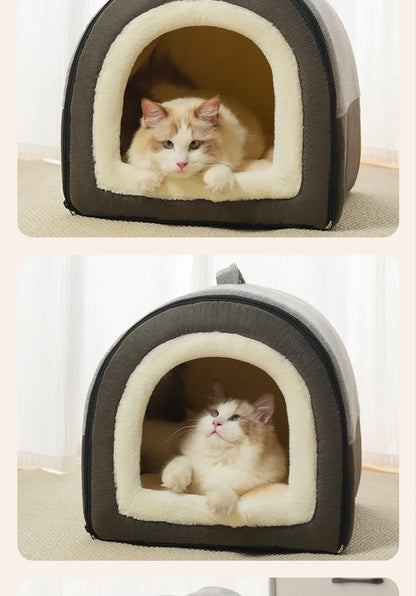 Warm Dog House Detachable Pet Sleeping Bed for Small Medium Dogs Cats Soft Non-slip Dog Kennel Puppy Kitten Nest Pet Supplies