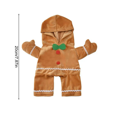 Dog & Cat Gingerbread Costume – Soft Puppy Hoodie Stand-Up Pet Outfit
