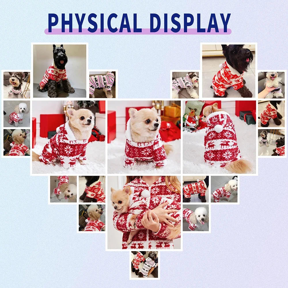 Dog & Cat Christmas Elk Costume – Warm Holiday Sweater for Small & Large Pets