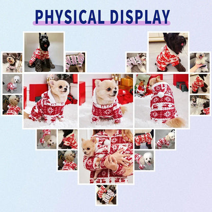 Dog & Cat Christmas Elk Costume – Warm Holiday Sweater for Small & Large Pets